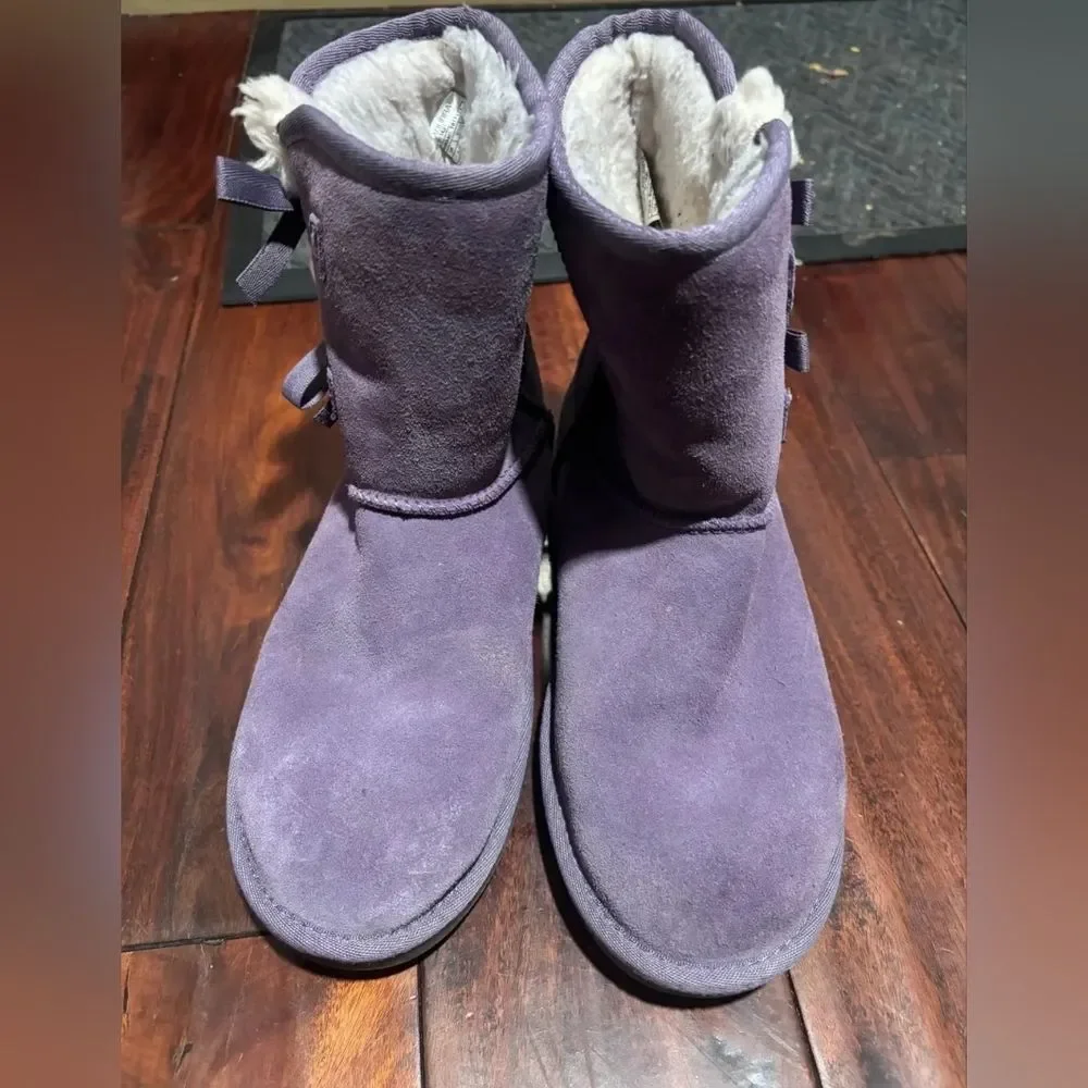 UGG Kookaburra Victoria Short purple Bailey Black Sheepskin Boots 7